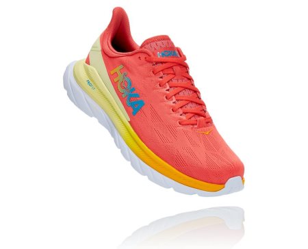 Hoka Mach 4 Moški Tekaški Čevlji Koralna / Rumena SI-479356R